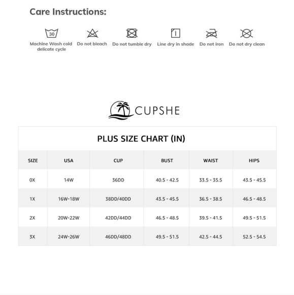 NEW 2X Cupshe two piece tankini bathing suit scoop neck criss cross tie back - Picture 5 of 5